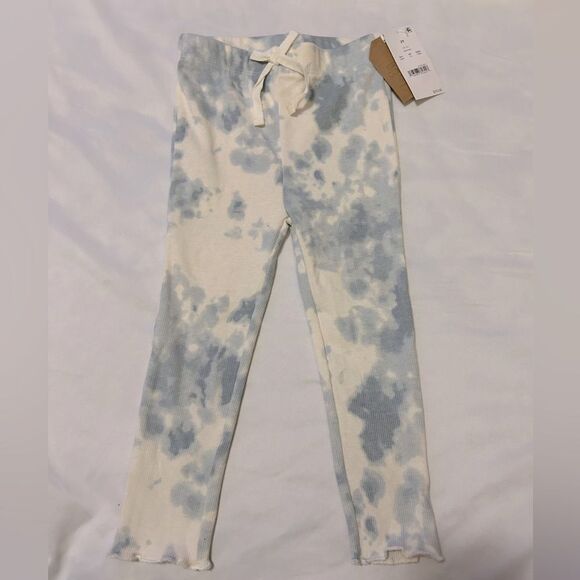 NWT Grayson Collective Girls' Size 2T Teal Blue Tie Dye Print Ribbed Leggings - Picture 2 of 7